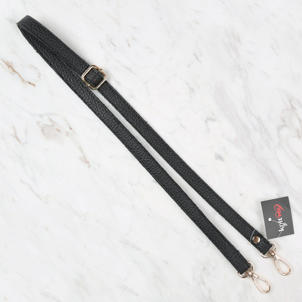 Knitme Sürgü Tokalı Çanta Askısı 135x1,5 cm Siyah BA-0073